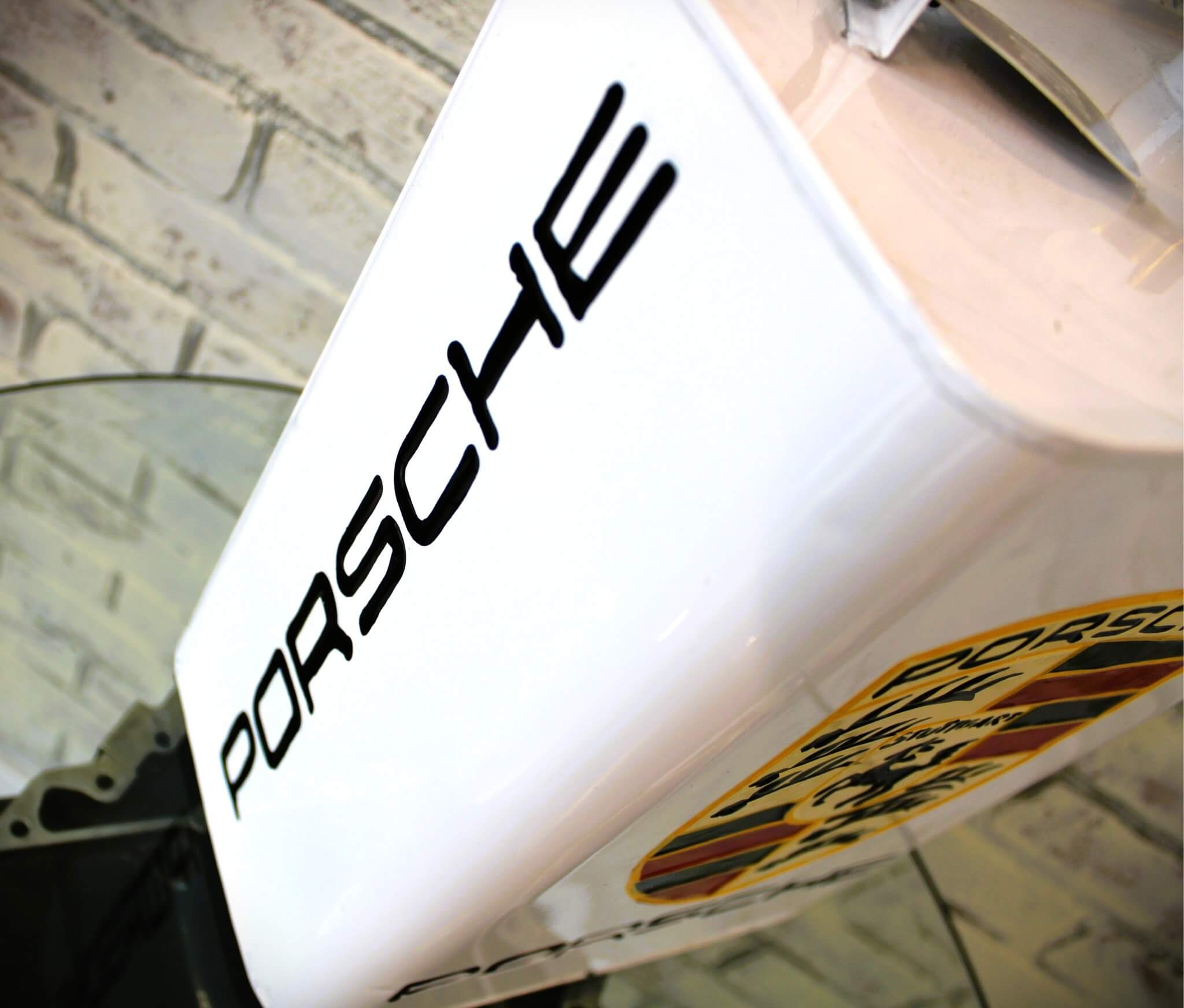 White Porsche Vintage Style Fuel Can – Hand - Painted & Limited Edition - Ben's Auto Decor