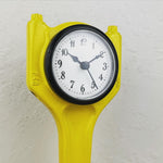 Load image into Gallery viewer, Audi car engine piston clock, painted bright yellow.
