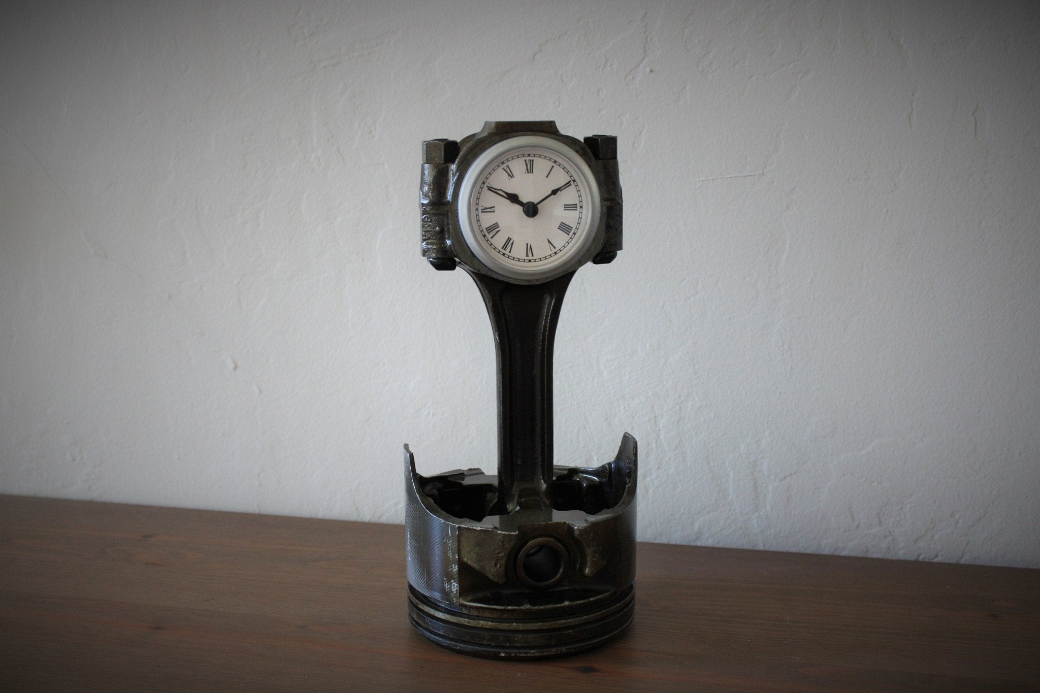 Chevy Piston Clock - Handmade Desk Clock For Chevrolet Fan, Steampunk Clock - Ben's Auto Decor