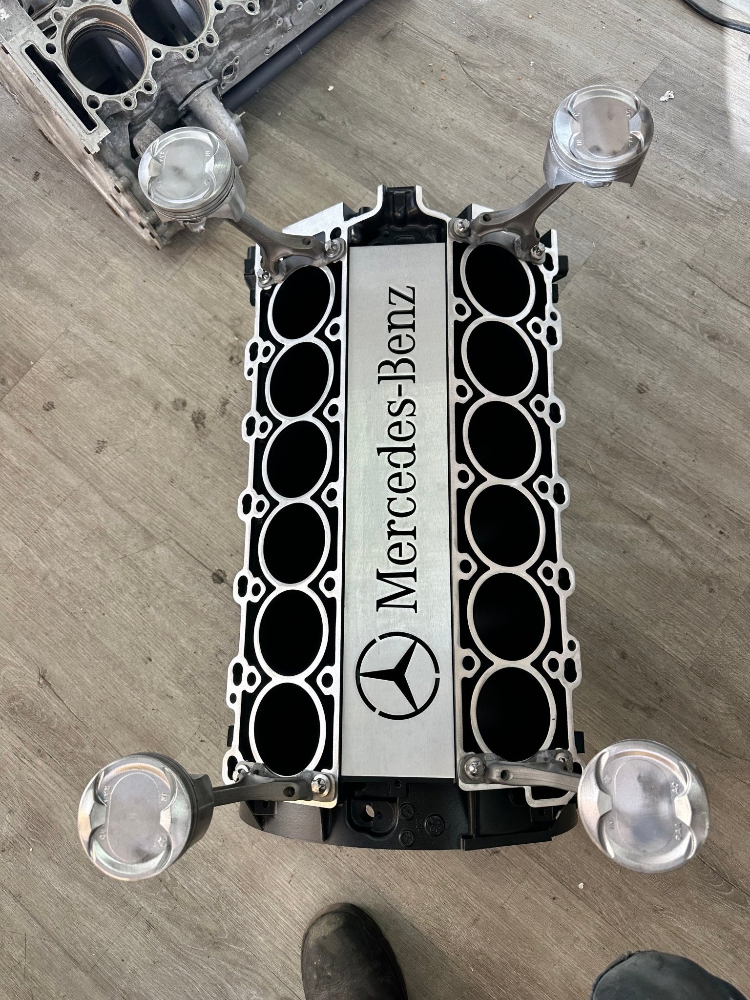 Mercedes V12 Engine Block Coffee Table - Unique Mercedes Benz Decor, Man Cave Furniture - Ben's Auto Decor