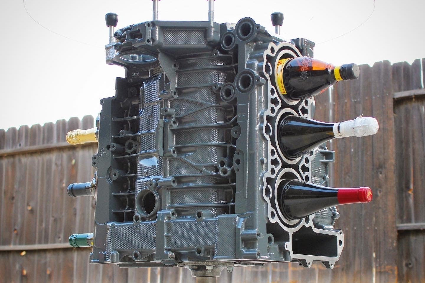 Porsche Engine Wine Rack - Wine Storage Table, Unique Man Cave and Bar Furniture - Ben's Auto Decor