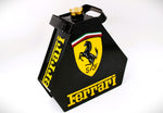 Load image into Gallery viewer, Black and yellow painted gas can with the Ferrari logo displayed on all sides.
