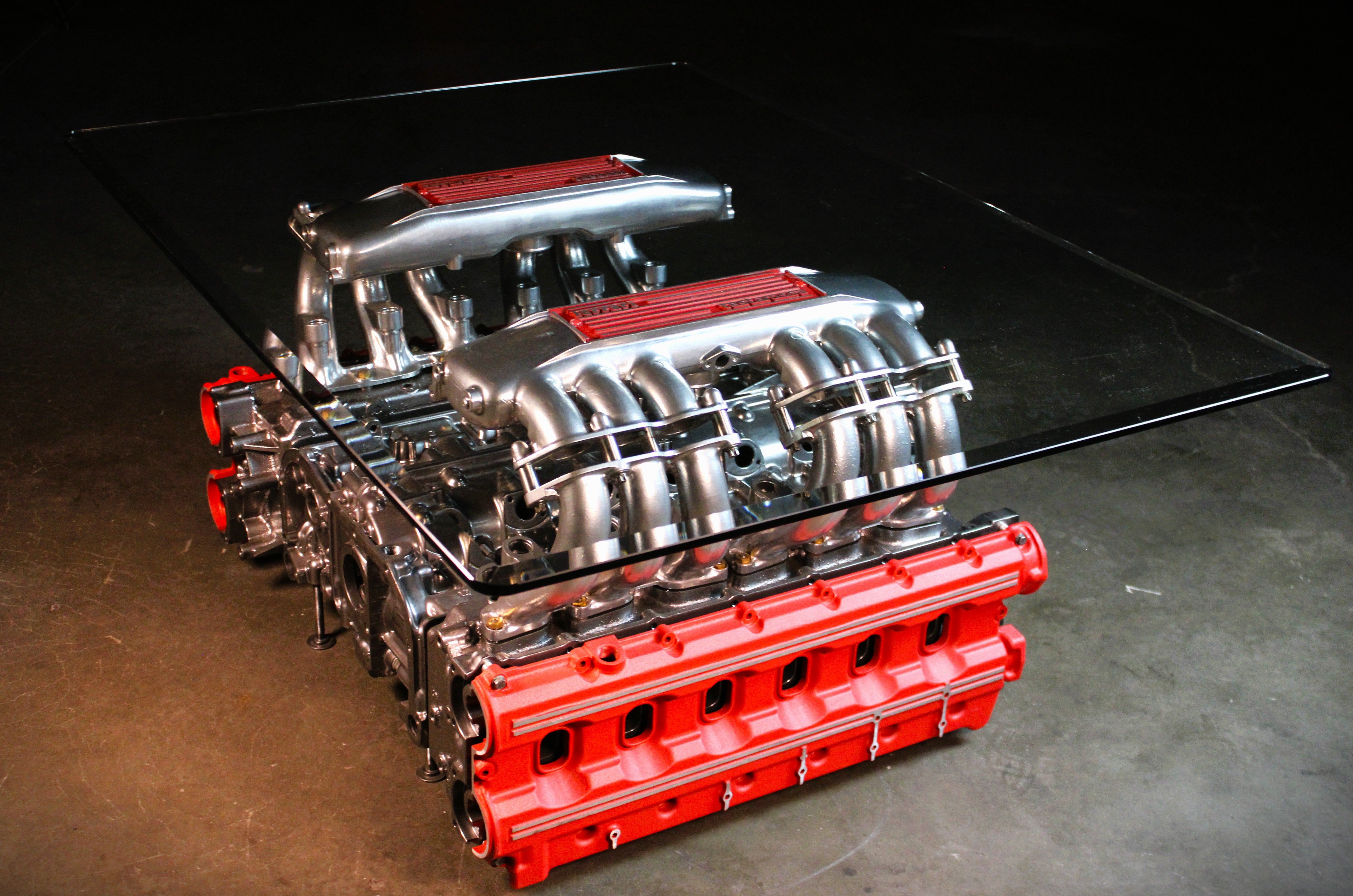 Cuore Aperto — Ferrari Testarossa Flat-12 Sculptural Table