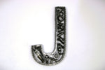 Load image into Gallery viewer, A letter J made out of real car parts, outlined with a timing chain.
