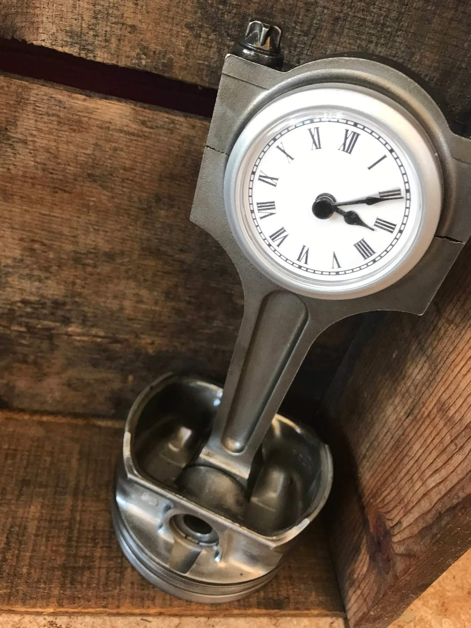 Automotive Piston Desk Clock for Car Lovers - Automotive Decor, Unique Car Guy Gift - Ben's Auto Decor