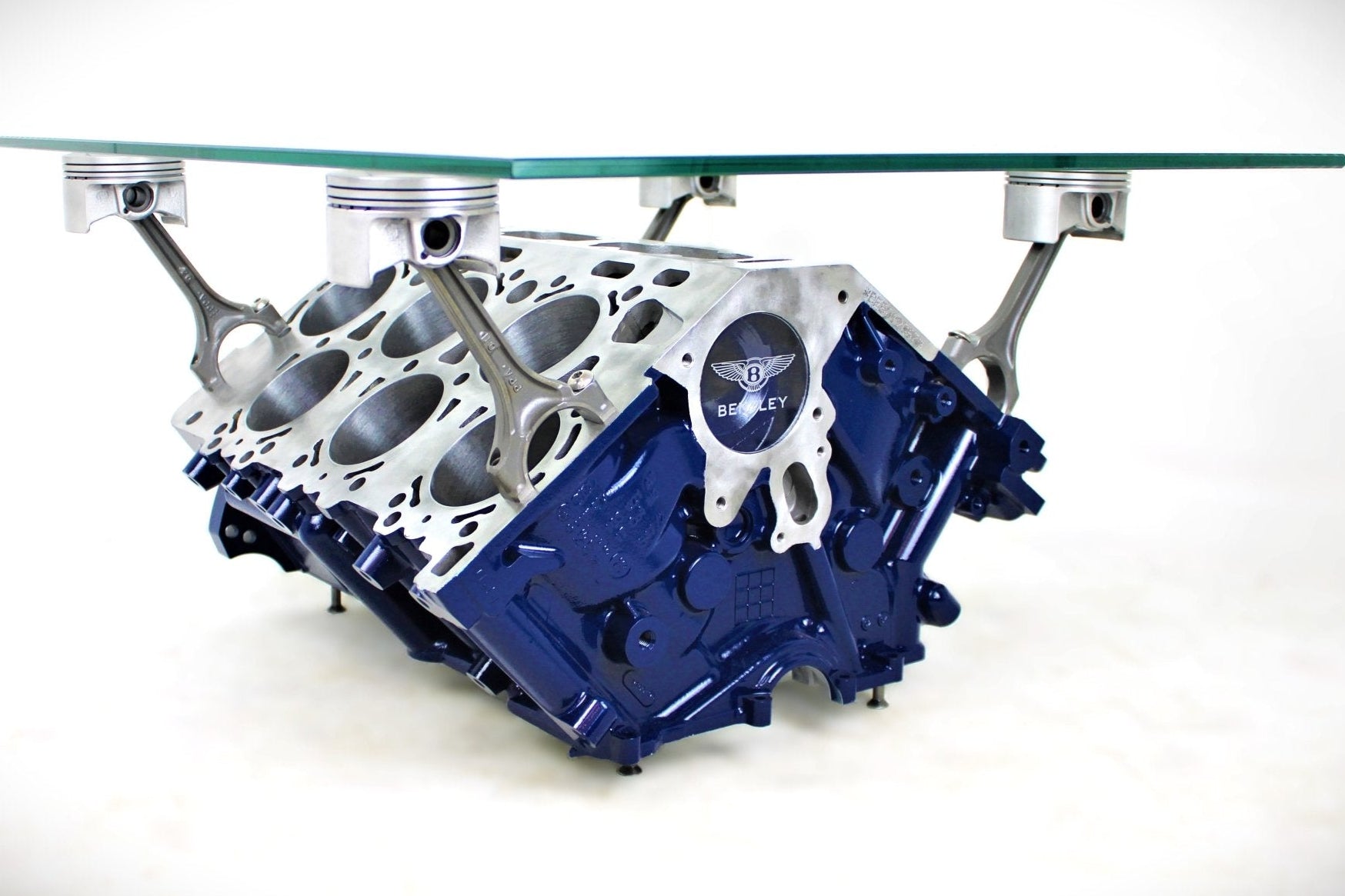Bentley Engine Block Coffee Table - Genuine Bentley W12 Motor, Man Cave Furniture - Ben's Auto Decor