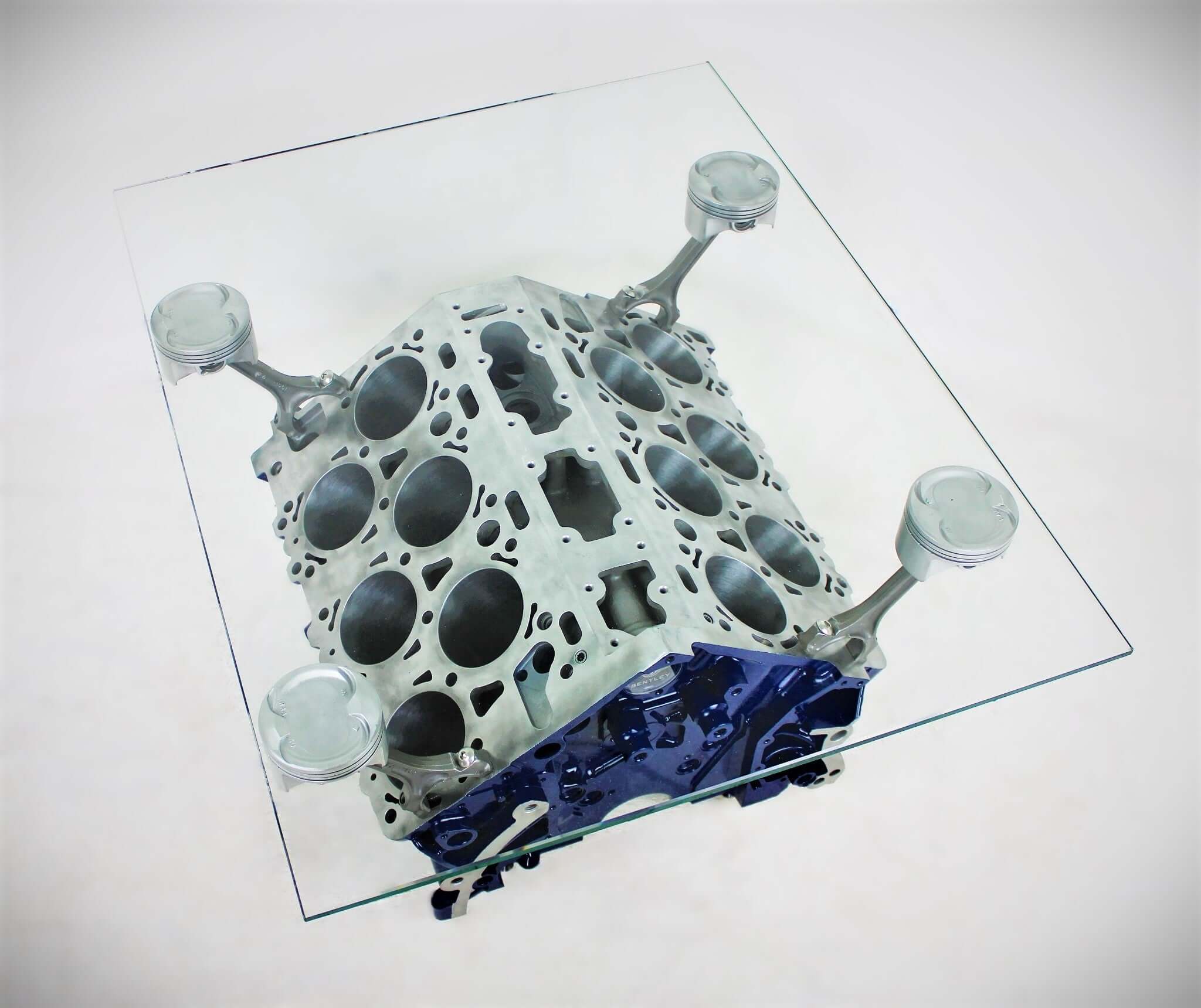 Bentley Engine Block Coffee Table - Genuine Bentley W12 Motor, Man Cave Furniture - Ben's Auto Decor