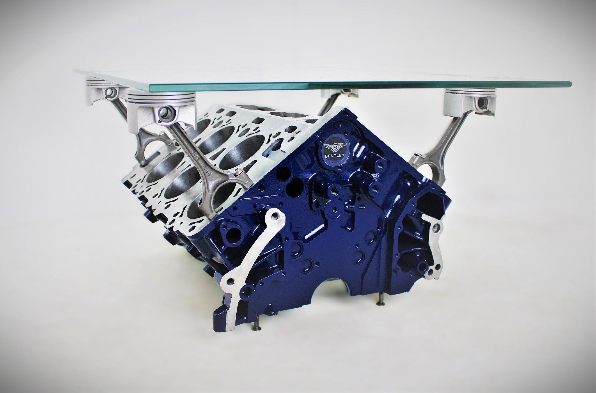 Bentley Engine Block Coffee Table - Genuine Bentley W12 Motor, Man Cave Furniture - Ben's Auto Decor
