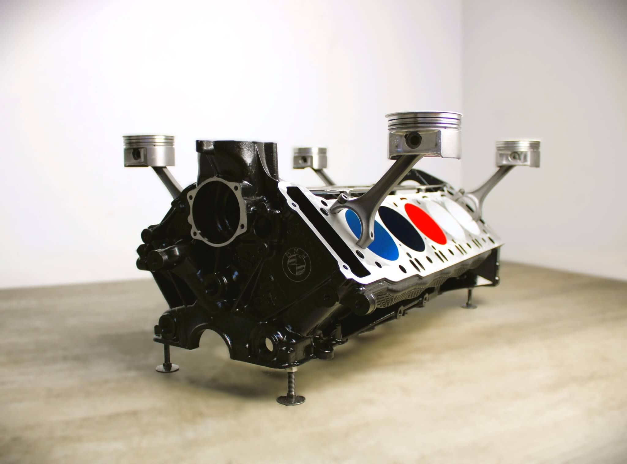 BMW M Series V10 Engine Block Coffee Table - BMW M - Power Color Scheme, Man Cave Furniture - Ben's Auto Decor