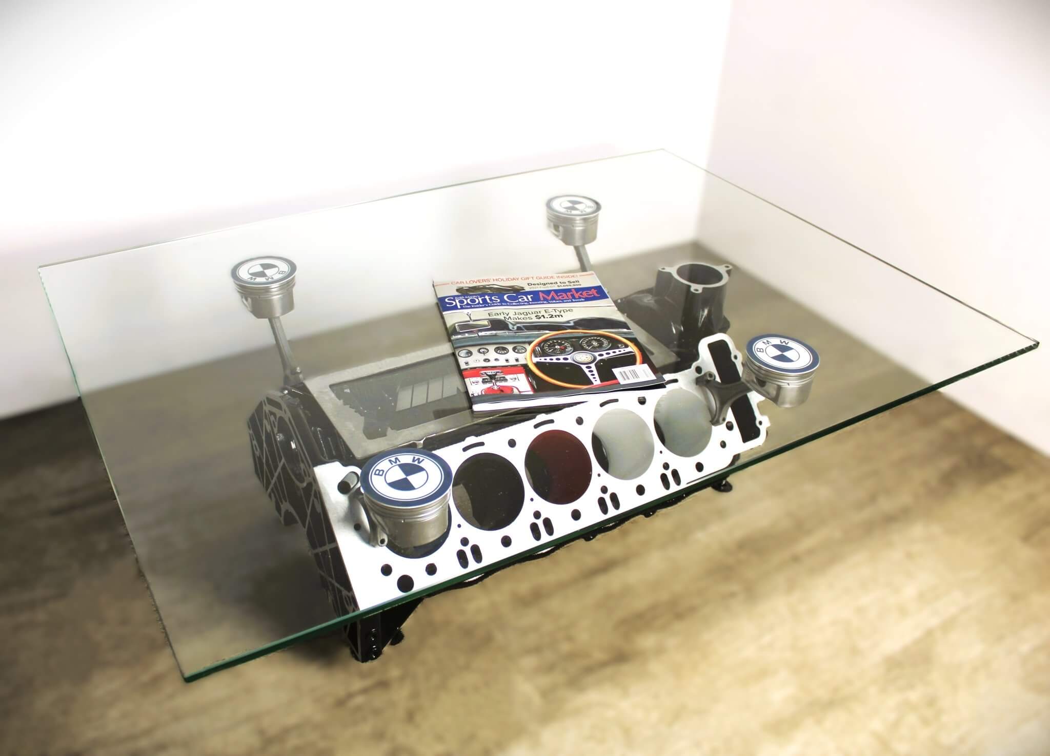 BMW M Series V10 Engine Block Coffee Table - BMW M - Power Color Scheme, Man Cave Furniture - Ben's Auto Decor