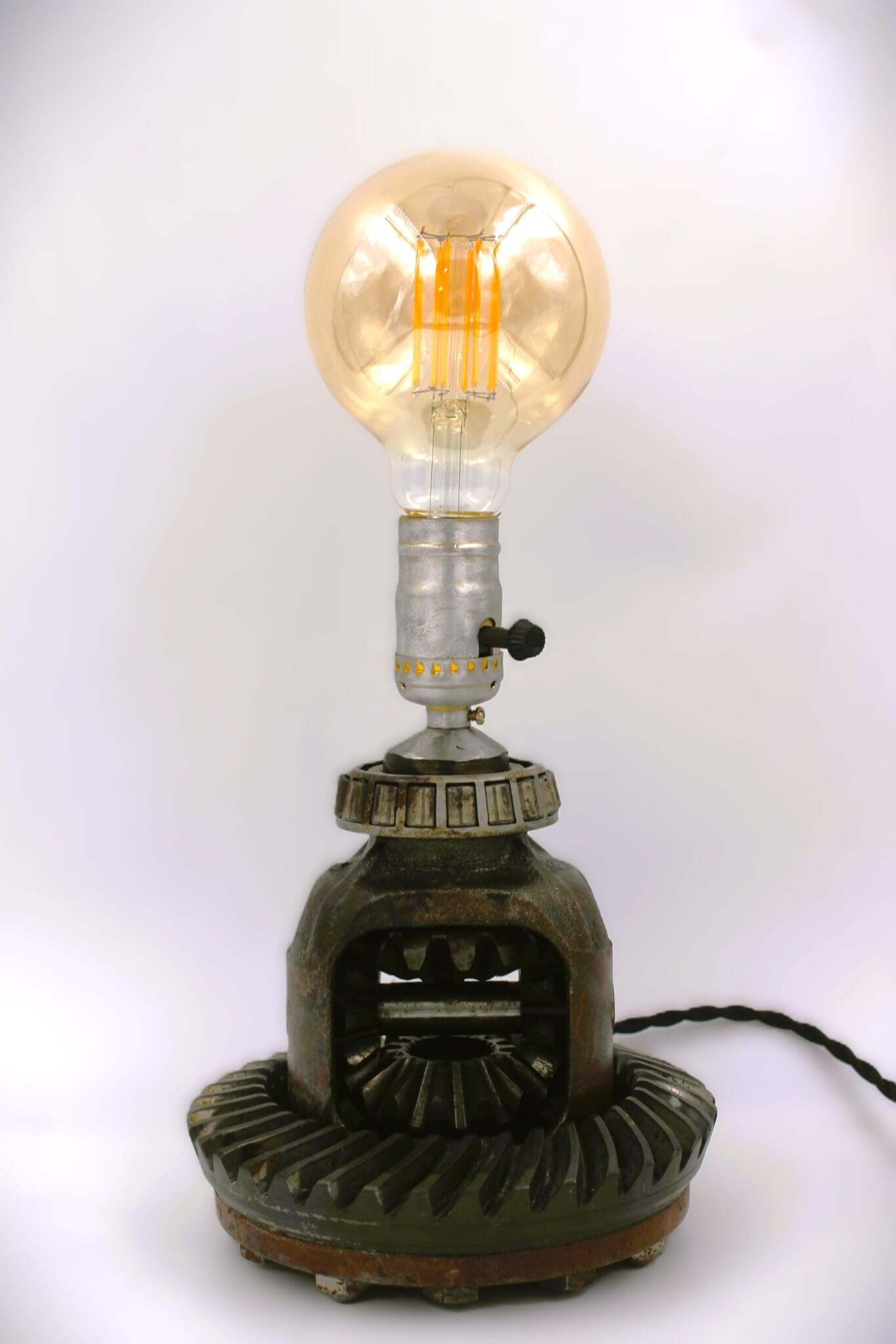 Car Differential Lamp - Rear Diff Automotive Decor, Steampunk Lamp, Unique Upcycled Lighting - Ben's Auto Decor