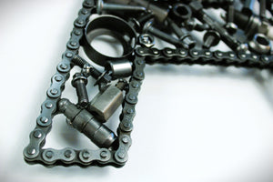 Car Part Letter A - Handmade Gift for Men, Repurposed Decor, Car Themed Sculpture - Ben's Auto Decor