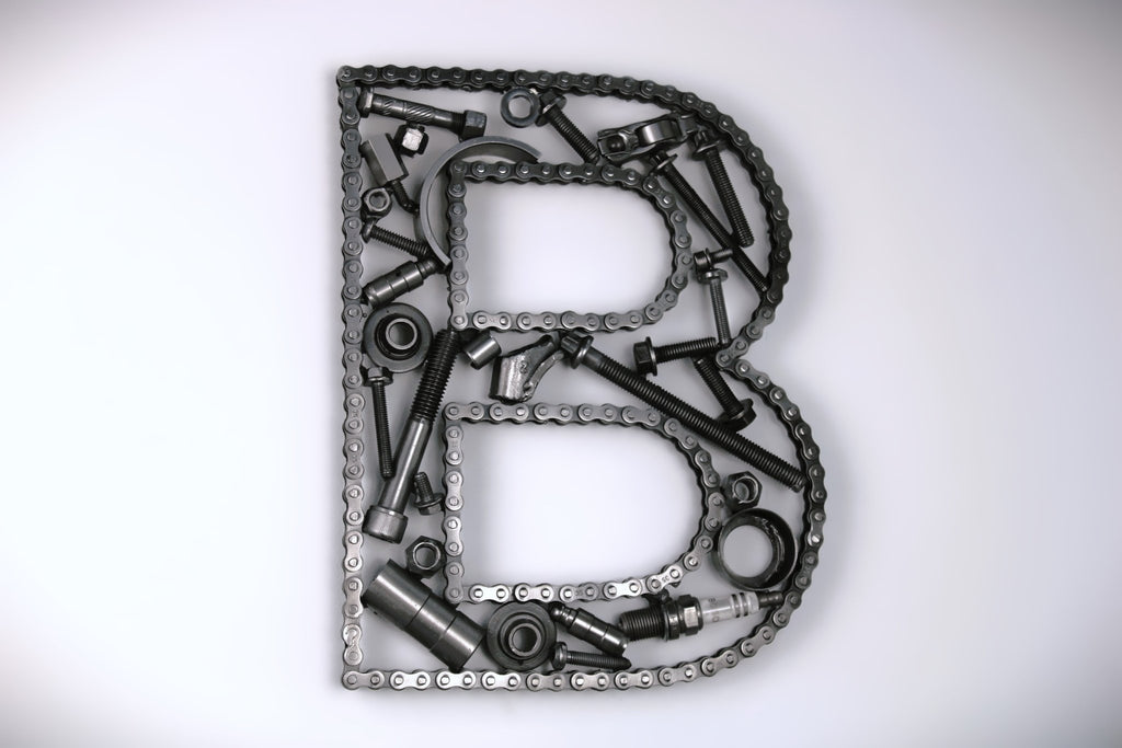 Car Part Letter B - Custom Handcrafted Letter Sign, Unique Automotive Decor, Car Enthusiast Gift - Ben's Auto Decor