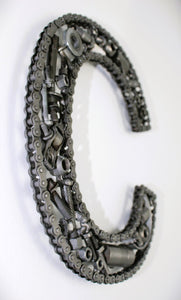 Car Part Letter C - Metal Automotive Wall Art, Unique Shelf Decor - Ben's Auto Decor