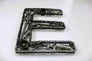 Car Part Letter E - Motorhead Gift, Unique Petrolhead Decor, Custom Metallic Wall Art - Ben's Auto Decor