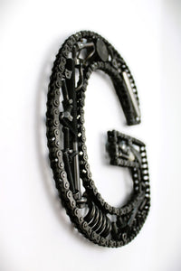 Car Part Letter G - Steampunk Decor, Motorhead Initial Sign, Automotive Wall Art - Ben's Auto Decor