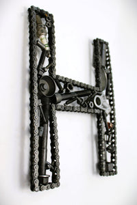 Car Part Letter H - Car Part Home Decor, Handcrafted Mechanic Gift, Custom Metal Sign - Ben's Auto Decor