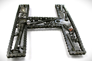 Car Part Letter H - Car Part Home Decor, Handcrafted Mechanic Gift, Custom Metal Sign - Ben's Auto Decor