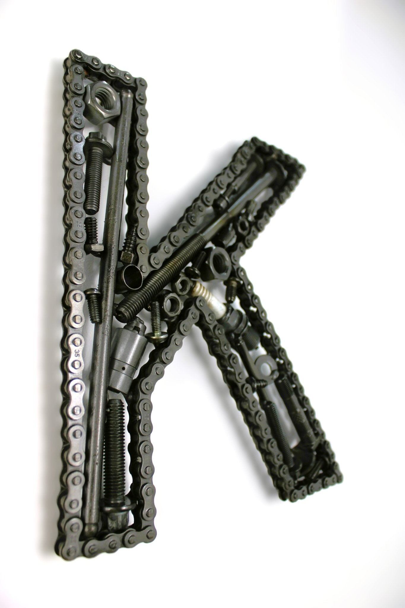 Car Part Letter K - Car Lover Wall Art, Custom Metal Letter, Motorhead Decor - Ben's Auto Decor