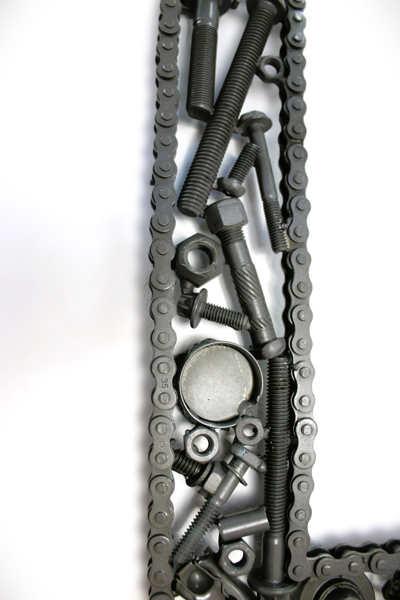 Car Part Letter L - Man Cave Wall Art, Steampunk Metal Last Name Sign - Ben's Auto Decor