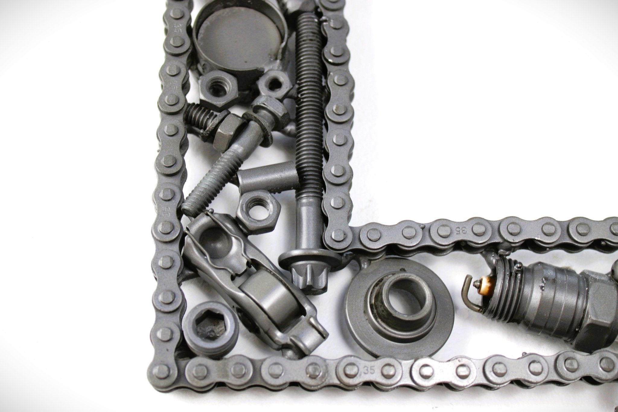 Car Part Letter L - Man Cave Wall Art, Steampunk Metal Last Name Sign - Ben's Auto Decor