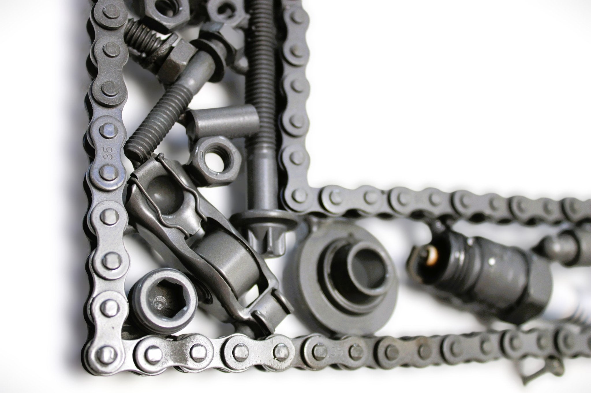 Car Part Letter L - Man Cave Wall Art, Steampunk Metal Last Name Sign - Ben's Auto Decor