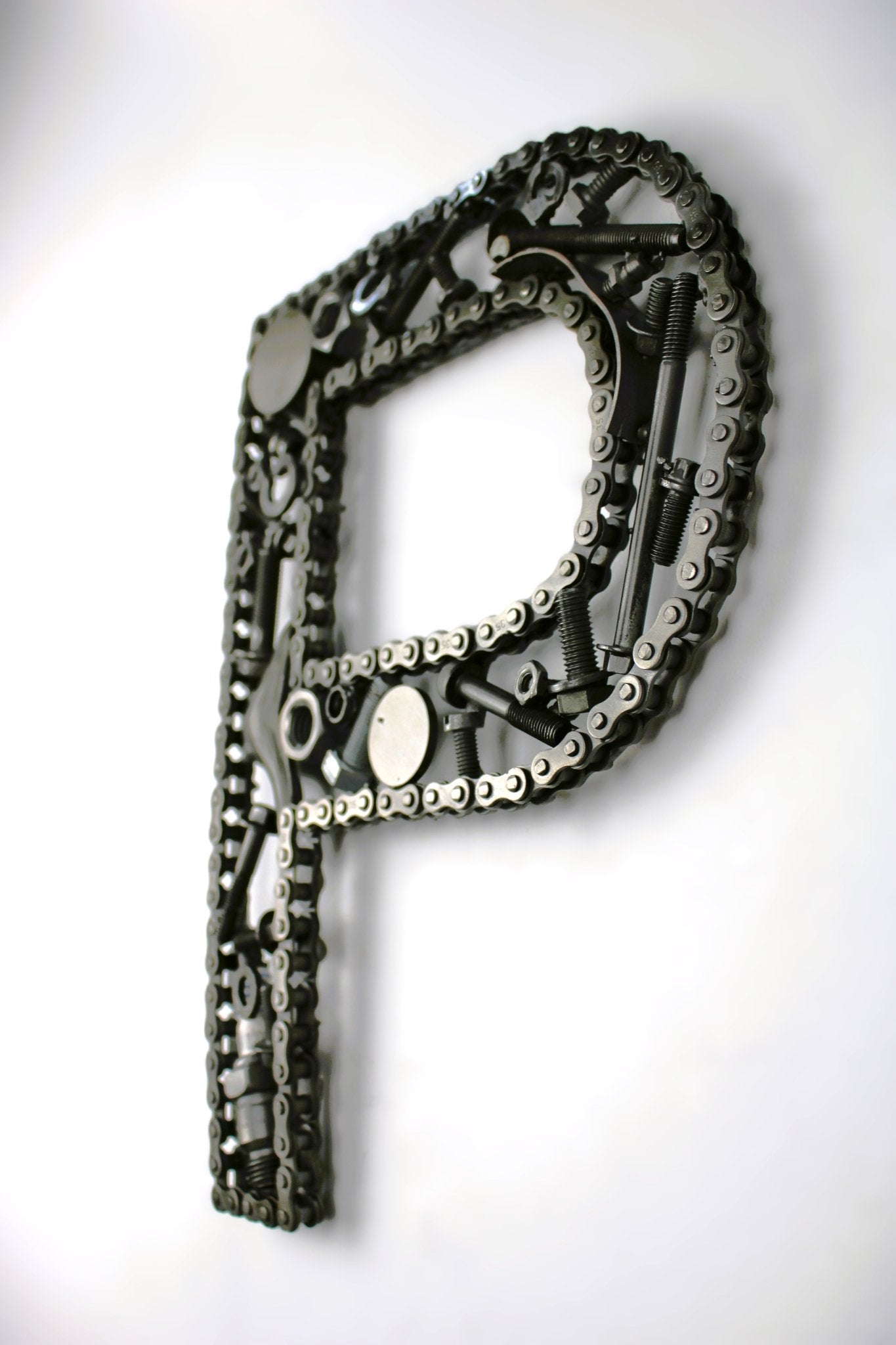 Car Part Letter P - Scrap Metal Art, Unique Gift for Car Lovers, Garage Decor - Ben's Auto Decor