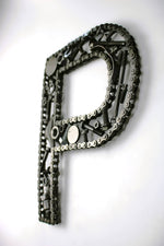 Load image into Gallery viewer, Car Part Letter P - Scrap Metal Art, Unique Gift for Car Lovers, Garage Decor - Ben&#39;s Auto Decor
