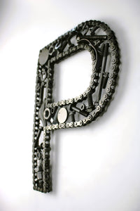 Car Part Letter P - Scrap Metal Art, Unique Gift for Car Lovers, Garage Decor - Ben's Auto Decor