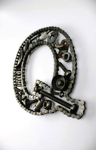 Car Part Letter Q - 3d Metal Wall Art, Handmade Gift, Unique Home Decor - Ben's Auto Decor