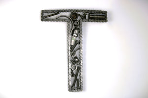 Car Part Letter T - Car Part Wall Hanging, Unique Gift for Husband, Automotive Decor - Ben's Auto Decor
