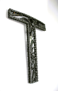 Car Part Letter T - Car Part Wall Hanging, Unique Gift for Husband, Automotive Decor - Ben's Auto Decor