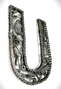 Car Part Letter U - Gift for Car Lovers, Repurposed Wall Art, Metal Initial Sign - Ben's Auto Decor