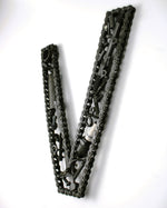 Load image into Gallery viewer, Car Part Letter V - Repurposed Art, Automotive Decor Made From Car Parts - Ben&#39;s Auto Decor
