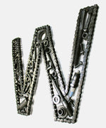 Load image into Gallery viewer, Car Part Letter W - Steampunk Engine Art, Unique Metal Wall Sculpture, Modern Name Sign - Ben&#39;s Auto Decor
