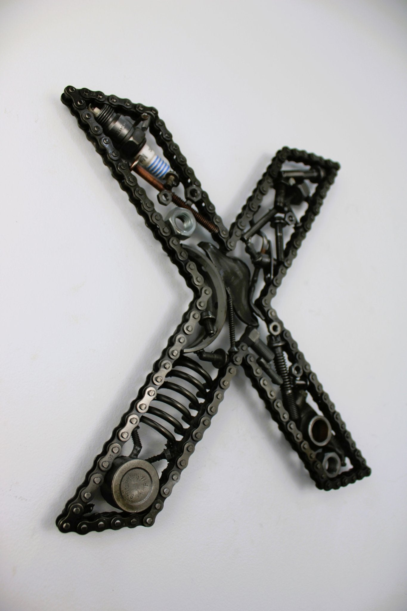 Car Part Letter X - Initial Sign, Repurposed Wall Art for Car Enthusiasts - Ben's Auto Decor