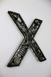 Car Part Letter X - Initial Sign, Repurposed Wall Art for Car Enthusiasts - Ben's Auto Decor