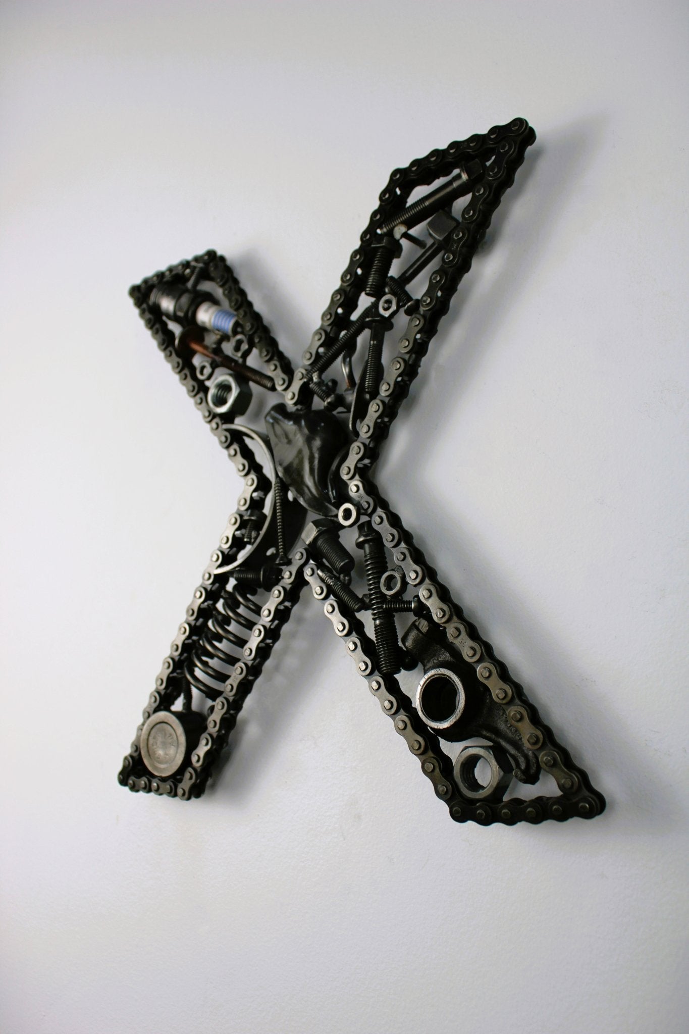 Car Part Letter X - Initial Sign, Repurposed Wall Art for Car Enthusiasts - Ben's Auto Decor