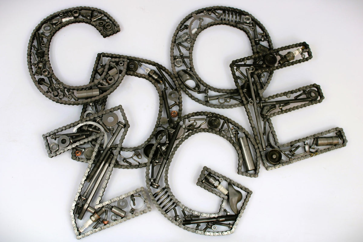 Car Part Letters — Made From Genuine Automotive Parts - Ben's Auto Decor
