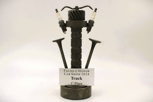 Car Part Trophies - Hand - Welded Awards for Car Shows and Events, Customized Design and Plaque, Steampunk Trophies - Ben's Auto Decor