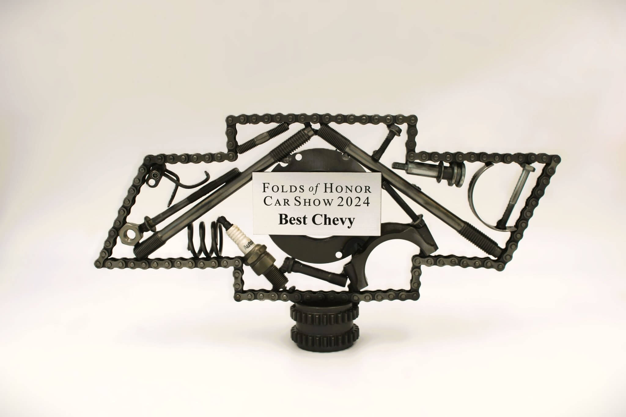 Car Part Trophies - Hand - Welded Awards for Car Shows and Events, Customized Design and Plaque, Steampunk Trophies - Ben's Auto Decor