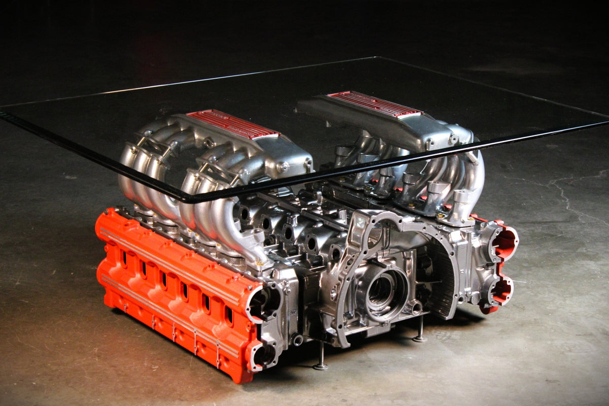 Cuore Aperto — Ferrari Testarossa Flat-12 Sculptural Table - Ben's Auto Decor