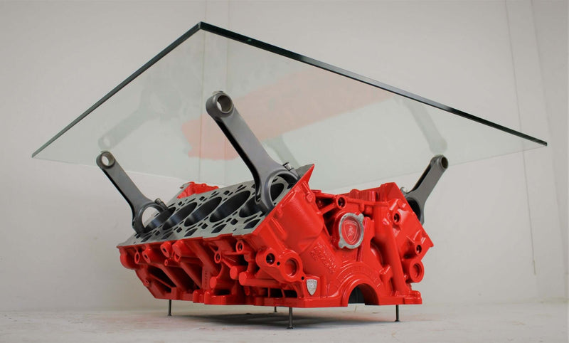 Custom Engine Coffee Table for Gearheads | Man Cave Furniture