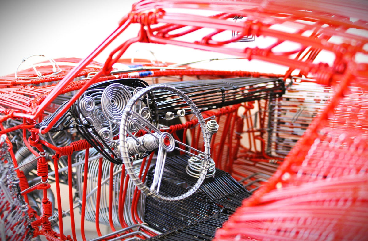 Ferrari 250 GTO No. 19 — Kinetic Wire Sculpture - Ben's Auto Decor