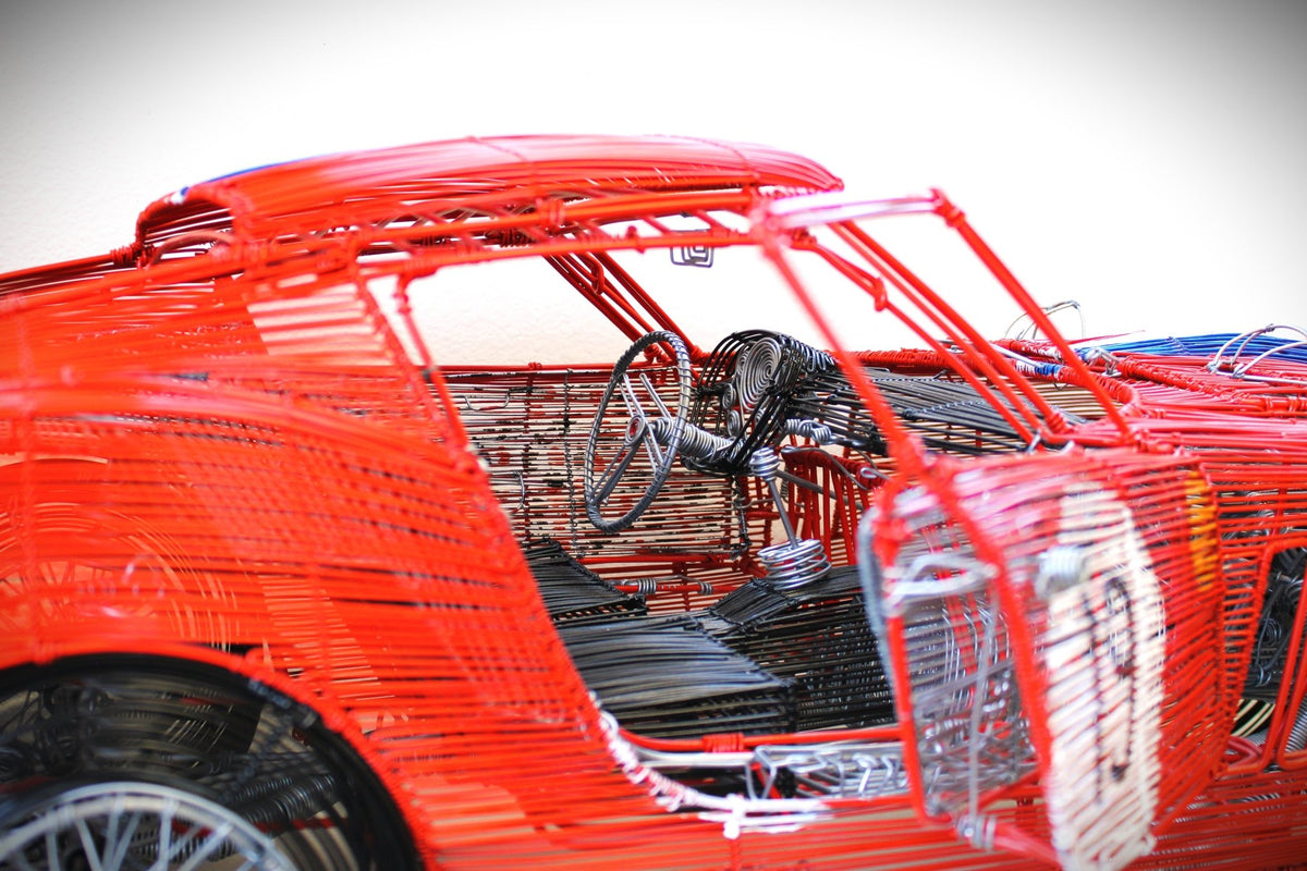 Ferrari 250 GTO No. 19 — Kinetic Wire Sculpture - Ben's Auto Decor