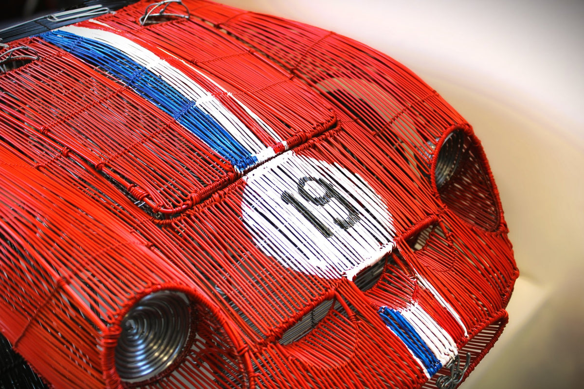 Ferrari 250 GTO No. 19 — Kinetic Wire Sculpture - Ben's Auto Decor