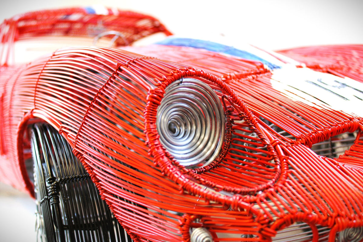 Ferrari 250 GTO No. 19 — Kinetic Wire Sculpture - Ben's Auto Decor
