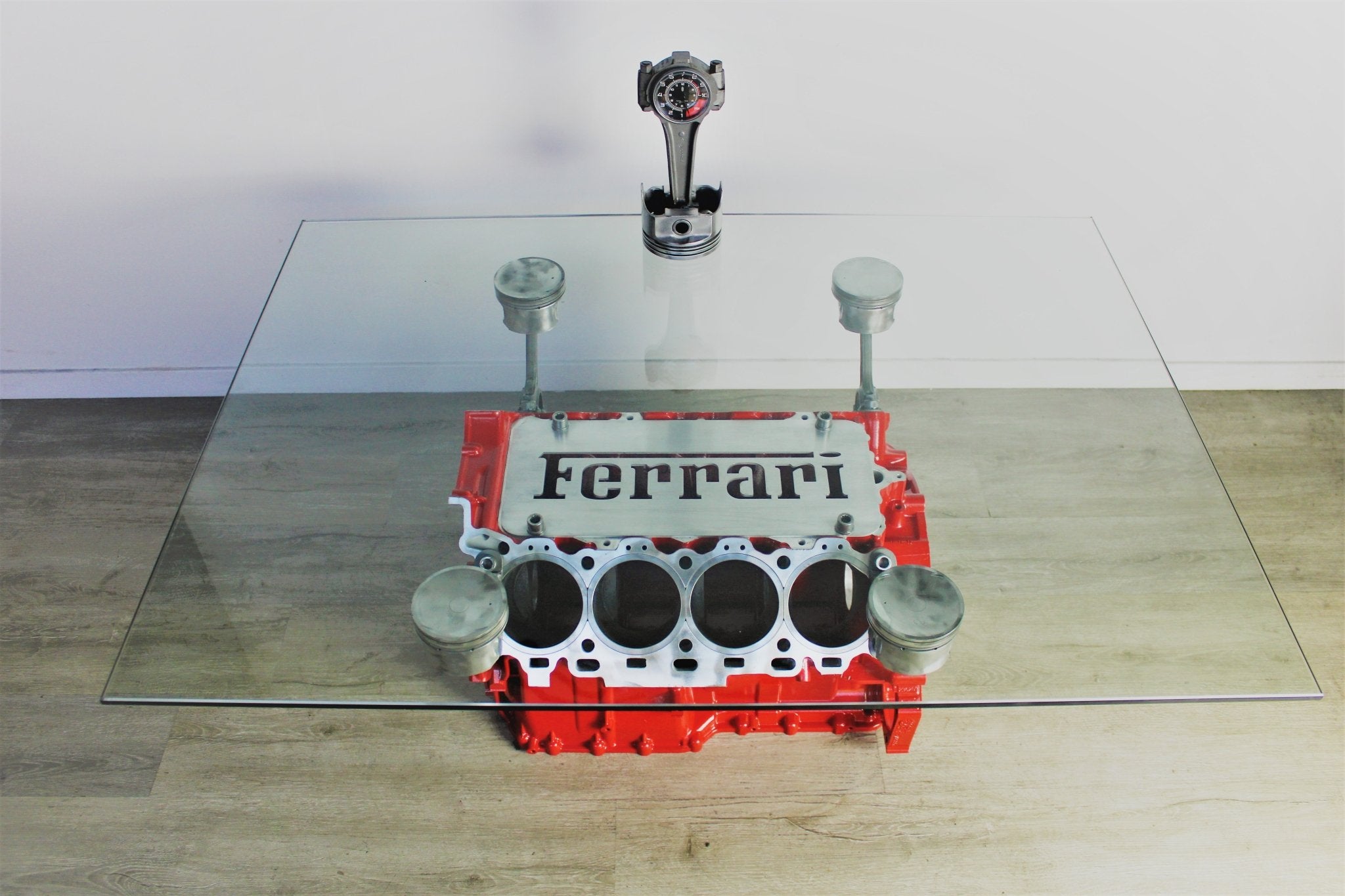 Ferrari Engine Block Coffee Table - Handcrafted Unique Automotive Decor, Man Cave Furniture - Ben's Auto Decor