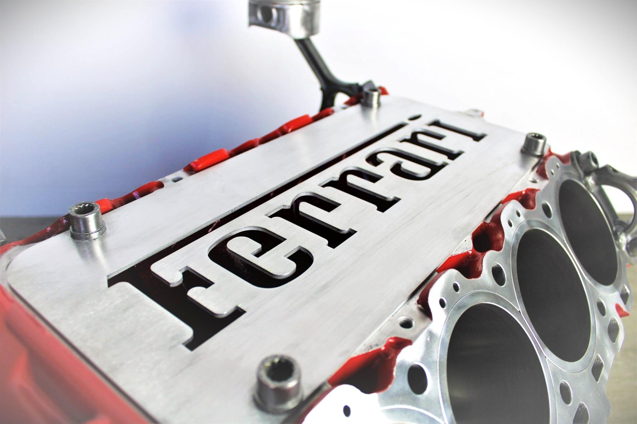 Ferrari Engine Block Coffee Table - Handcrafted Unique Automotive Decor, Man Cave Furniture - Ben's Auto Decor