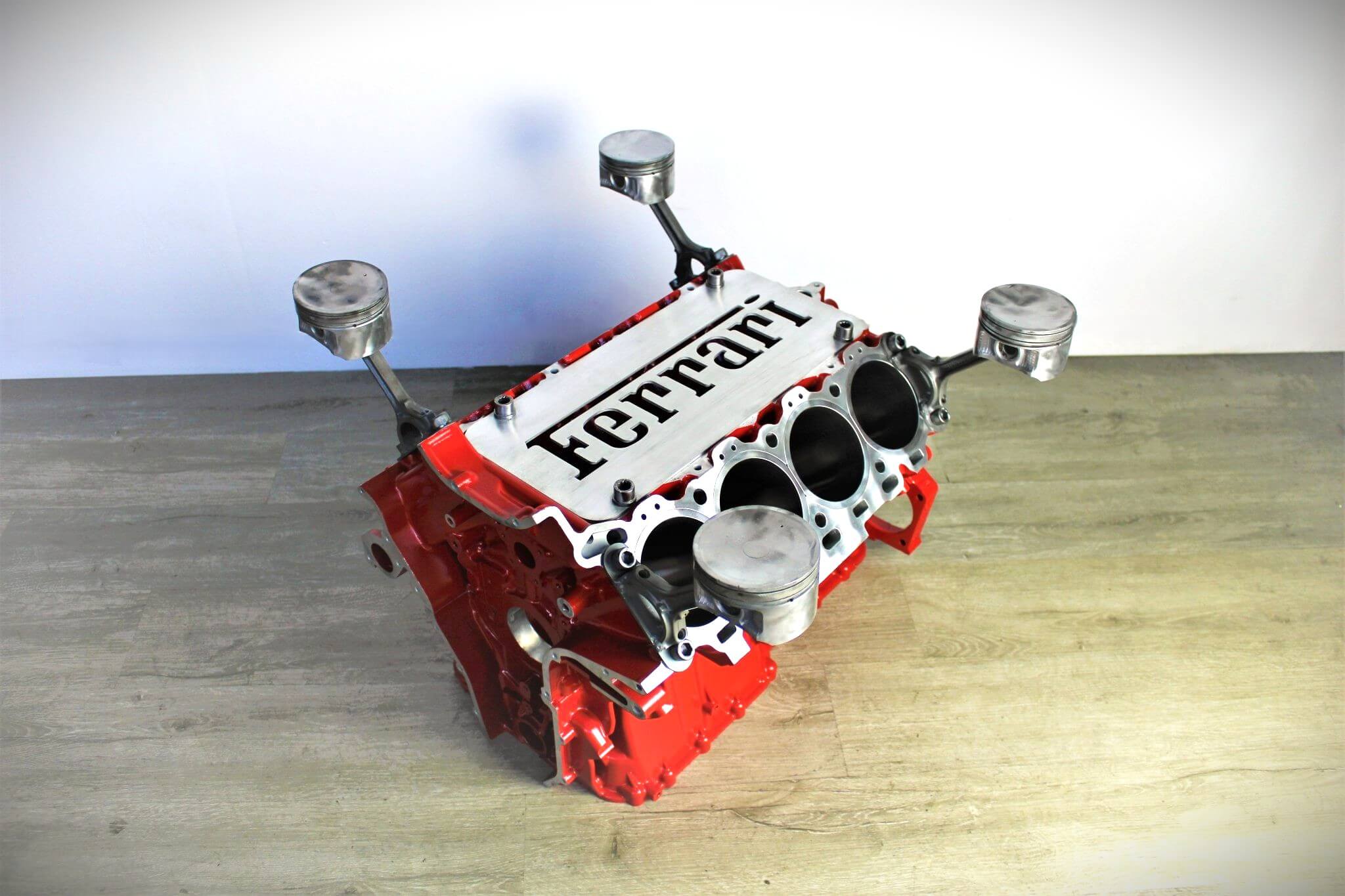 Ferrari Engine Block Coffee Table - Handcrafted Unique Automotive Decor, Man Cave Furniture - Ben's Auto Decor